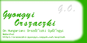 gyongyi orszaczki business card